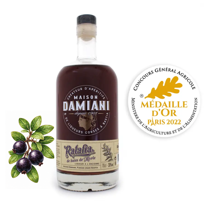 6 bouteilles de Ratafia de Baies de Myrte – Liqueur de Myrte Rouge (Pré-commande PRO)