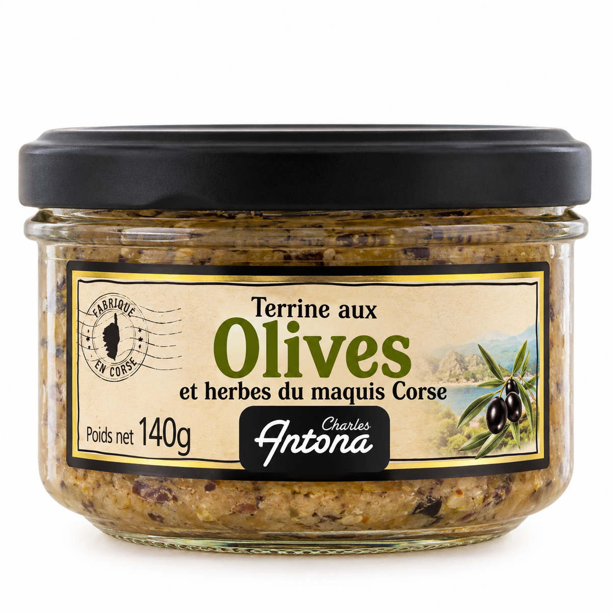 Terrines aux Olives et Herbes du Maquis Corse - pots de 140g (Pré-commande PRO)